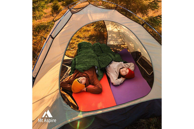 Mt Aspire Sleeping Bag Double Camping Hiking Winter Thermal -10C Army Green