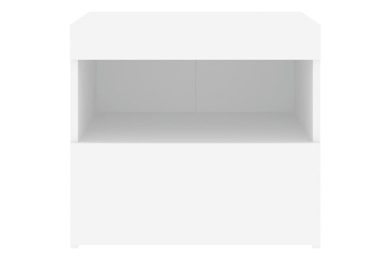 Bedside Cabinets With Led Lights 2 Pcs White 50X40x45 Cm Bedside Tables