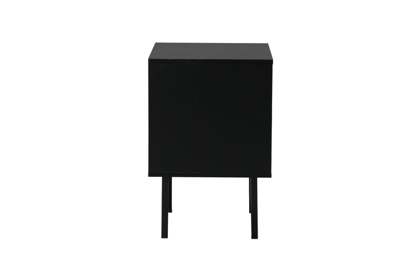 Oikiture 2x Bedside Tables Wood(Black)