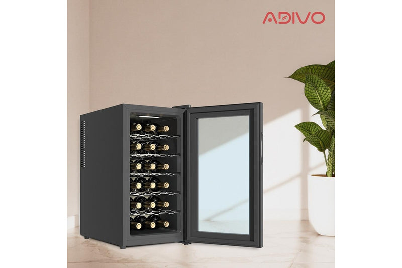 ADIVO Wine Cooler Fridge Compressor Cellar Chiller Temperature Control 18 Bottles
