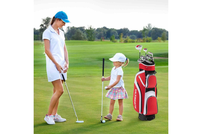 Costway Premium Ladies Golf Clubs Set Starters w/Bag 10 Pieces Alloy/Graphite Drive Red