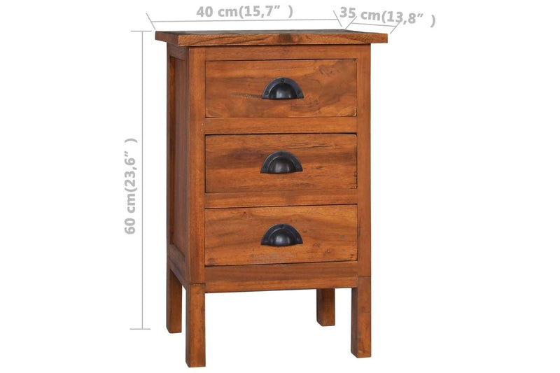 Bedside Cabinet 40X35x60 Cm Solid Teak Wood Bedside Tables