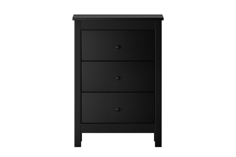 Oikiture Bedside Tables Set of 2 Nightstands Black