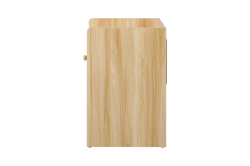 Oikiture Bedside Tables Set of 2 Nightstand Shelf Natural