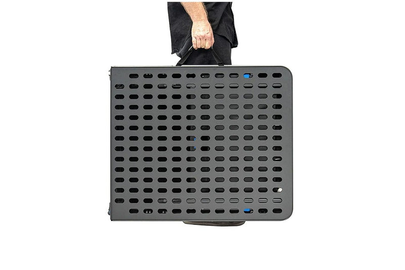 Quest 153cm Foldable Steel Grill Table w Organiser Pouch Outdoor Camping Picnic