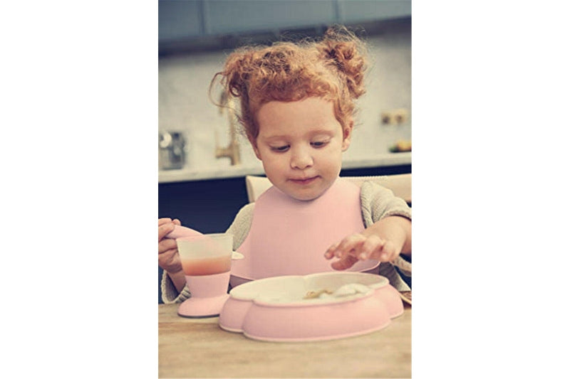Ozstock Bib With Food Catcher Reusable 1pk 25cm x 21cm 6mths+ Pink Blue