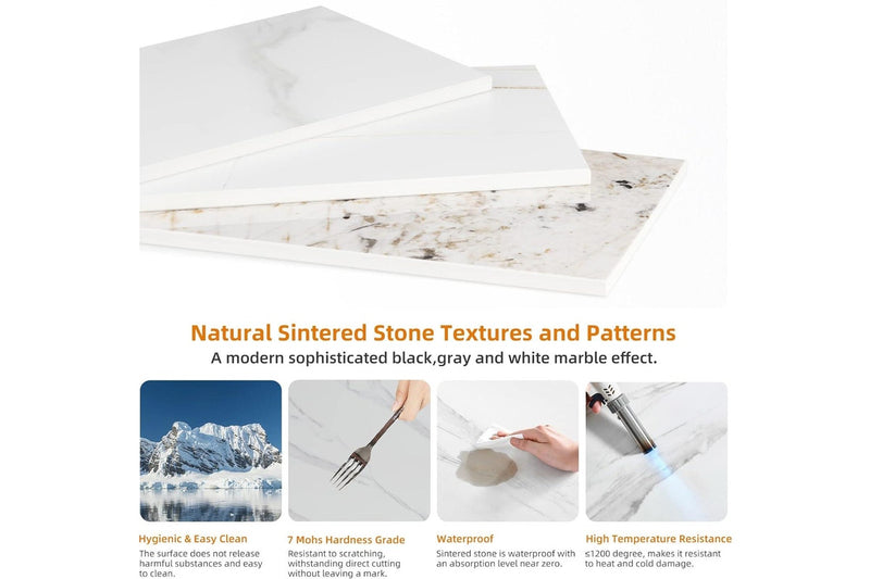 Marble Side Table Black 2 Tier Square 40x45cm