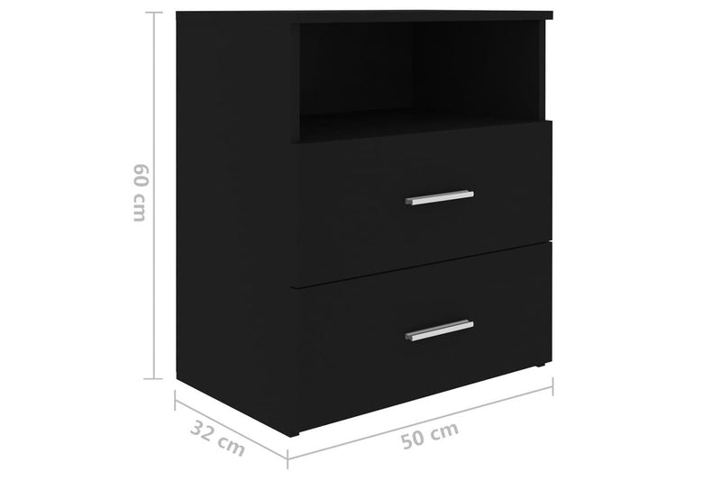 Bed Cabinet Black 50X32x60 Cm Bedside Tables