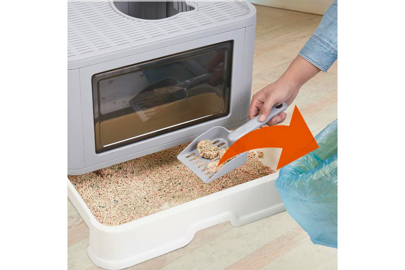 Hansona Cat Litter Box Enclosure with Portable Scoop Drawer