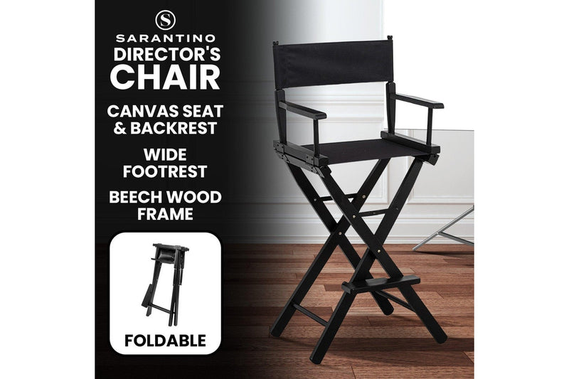 Sarantino Tall Directors Chair - Black
