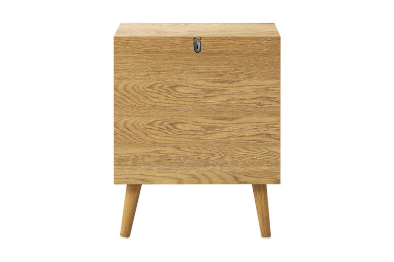 Oikiture Bedside Tables 2 Drawers Side Table Wooden