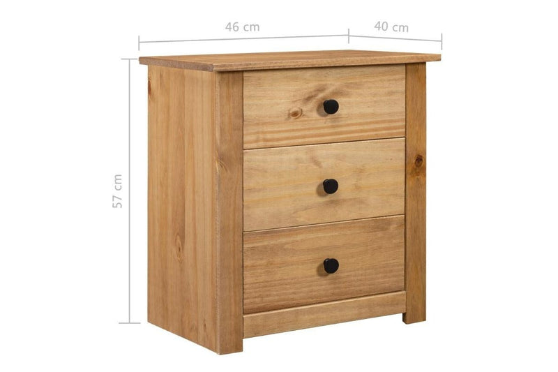 Bedside Cabinet 46X40x57 Cm Pinewood Panama Range Bedside Tables