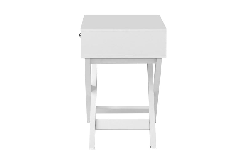 Oikiture 2PCS Bedside Table Drawer Side Table White Storage Cabinet