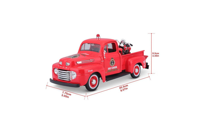 Maisto 1:24 Harley Davidson 1948 Ford F1 pick Up & 36 Knucklehead Model Car 8y+