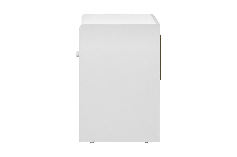 Oikiture Bedside Tables Set of 2 Nightstand Shelf White