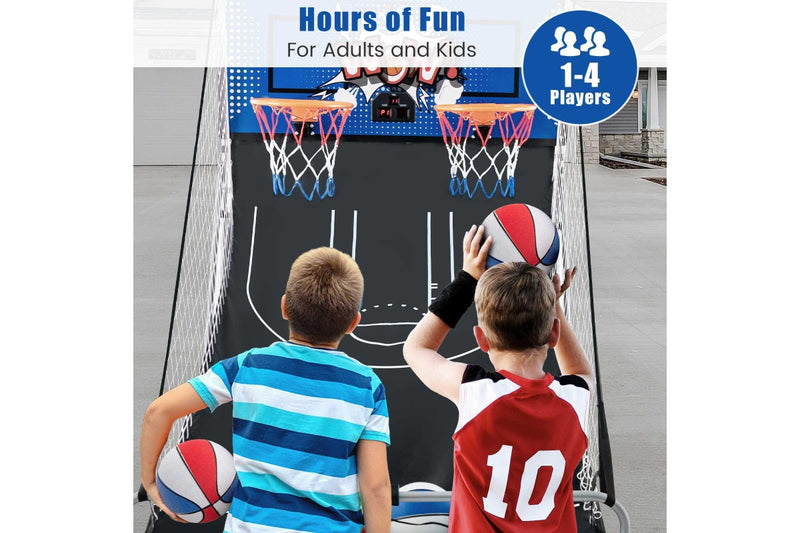 Costway Foldable Basketball Arcade Game Double Shooting Machine 4 Players w/8 Playing Modes&4 Balls