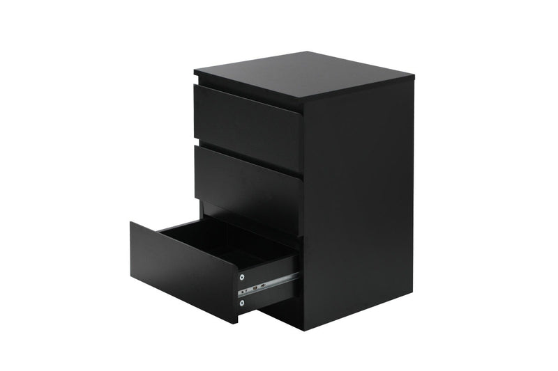 Oikiture Bedside Tables Set of 2 Side Table Nightstand Black