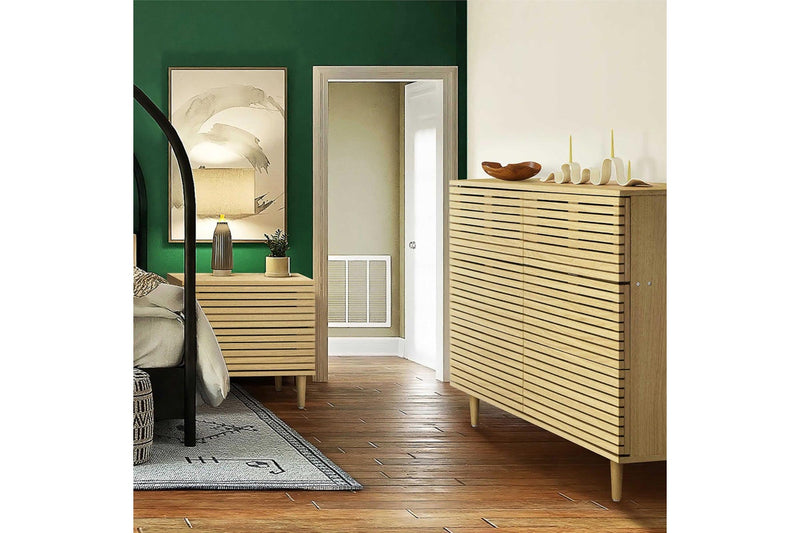 Oikiture Bed Side Table 2 Drawers