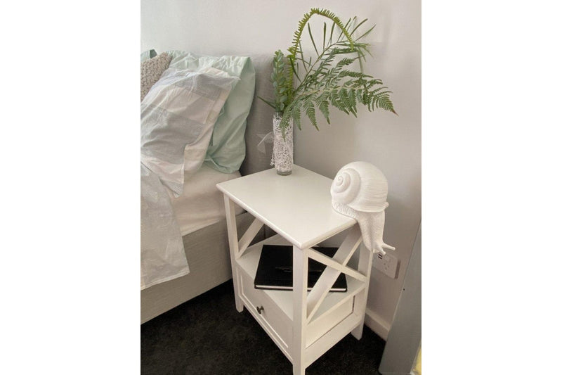 2 Tier Bedside Table With Storage Drawer Pcs Rustic White Bedside Tables