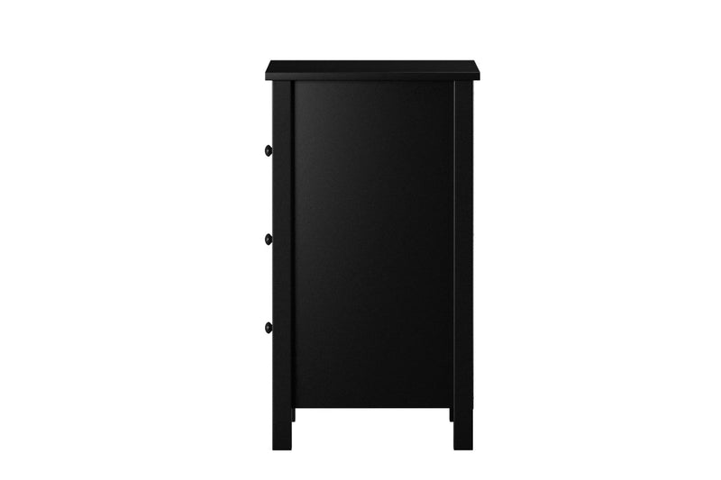 Oikiture Bedside Table Side Table 3 Drawers Black
