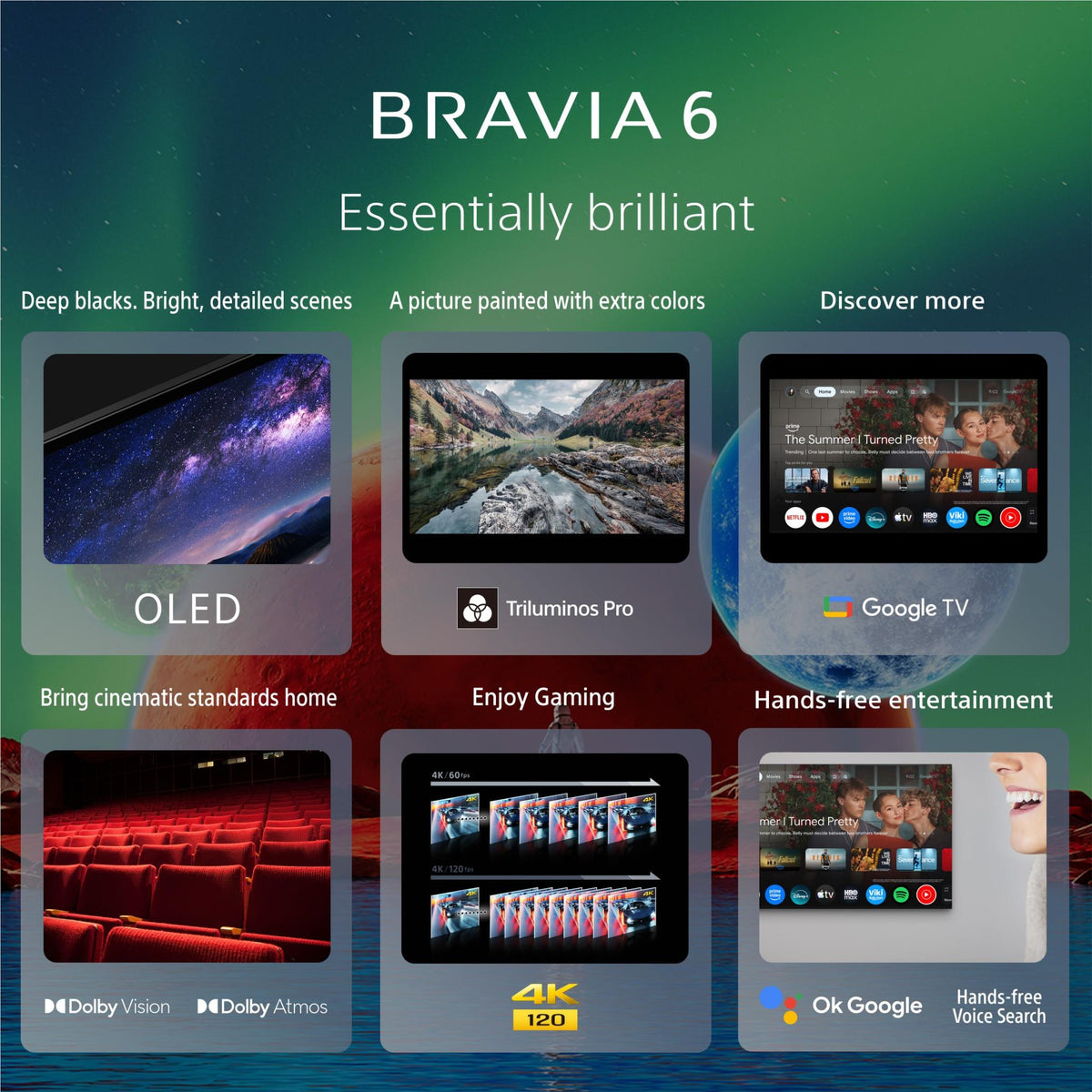 Sony 55" BRAVIA 6 OLED 4K HDR Google TV with Gemini 2026 — view 4