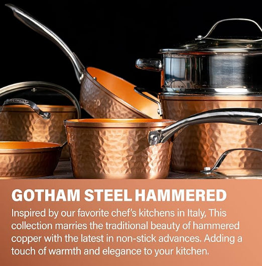 Gotham Steel Premium Hammered Cookware â€šâ€œ 5 Piece Ceramic Cookware - Layaway AU