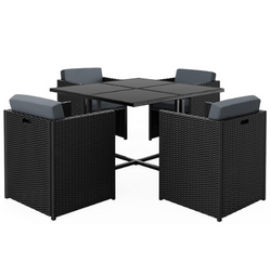 ALFORDSON Outdoor Dining Set 5 PCS Table Chairs Patio Lounge Wicker Furniture