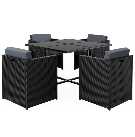 ALFORDSON Outdoor Dining Set 5 PCS Table Chairs Patio Lounge Wicker Furniture
