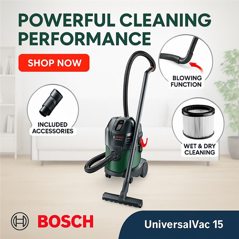 Bosch Vacuum Cleaner Universal Vac 15 with Blowing Function - Layaway AU