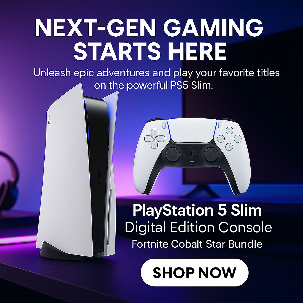 PS5 PlayStation 5 Slim Digital Fortnite Cobalt Star Bundle