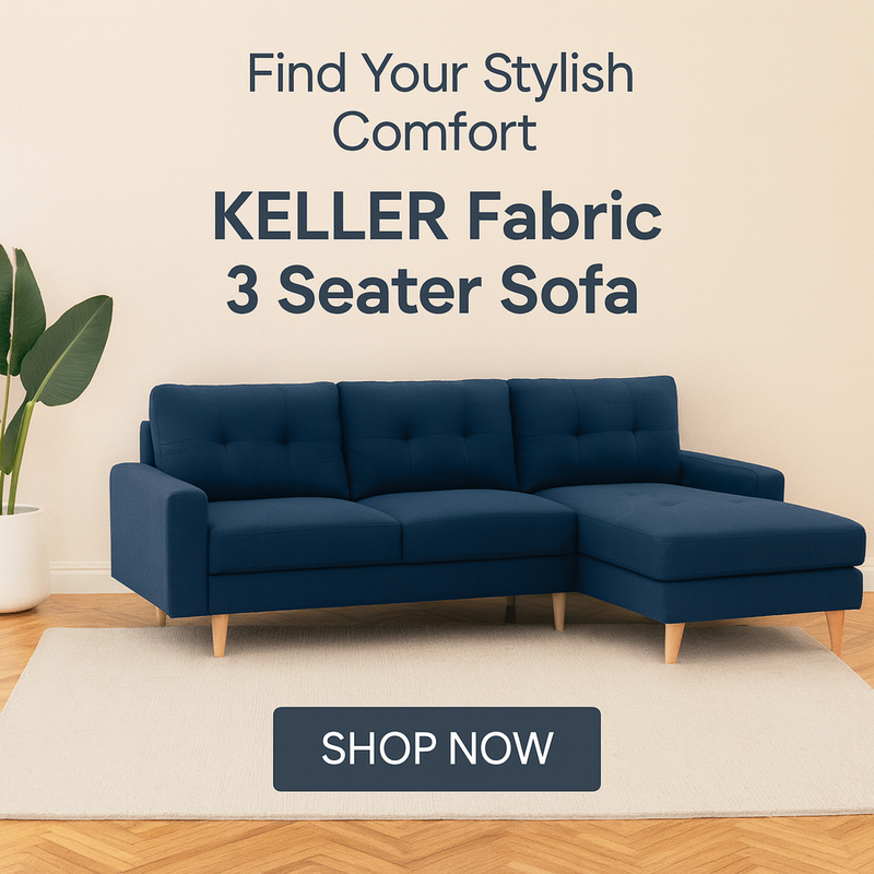 KELLER Fabric 3 Seat RHF Chaise