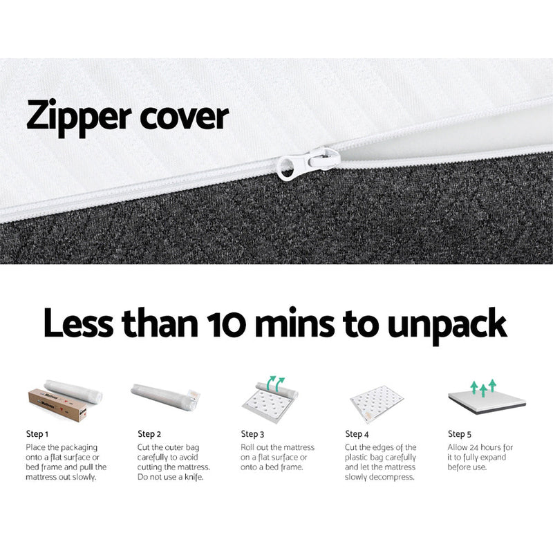 Eira 15cm Memory Foam Mattress Cool Gel Non Spring Comfort - Double