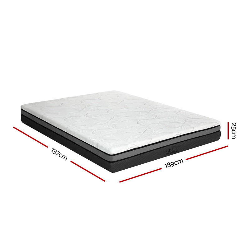 Akira 25cm Memory Foam Mattress Cool Gel Non Spring Comfort - Double