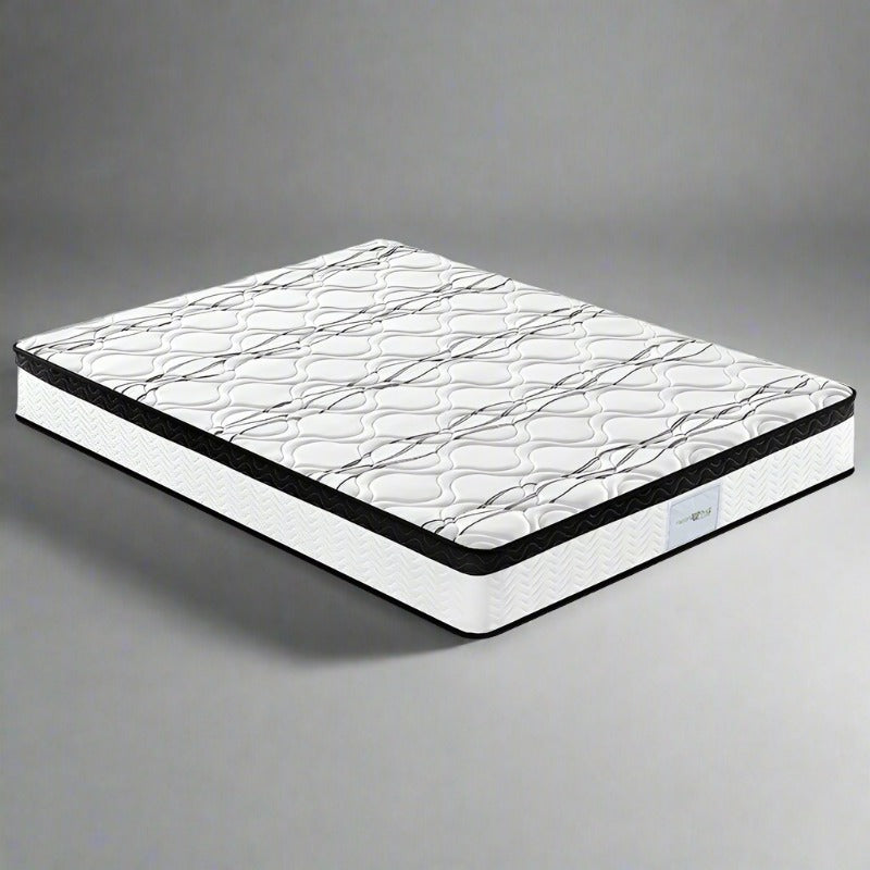 Kingston 24cm Thick Pillow Top Cool Foam Pocket Spring Medium Firm Mattress - Queen