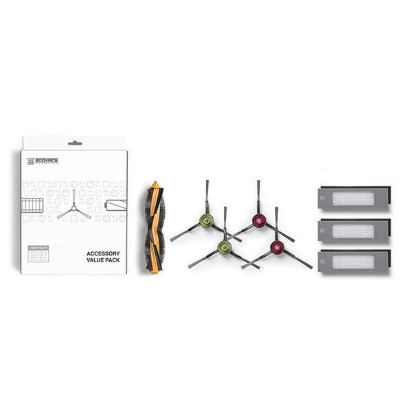 EcoVacs DEEBOT 920/950/T8/N8/T9 series Buddy Kit Included - Main Brush x1 - Side Brush x4 - Filter x3 (Sponge+Filter)