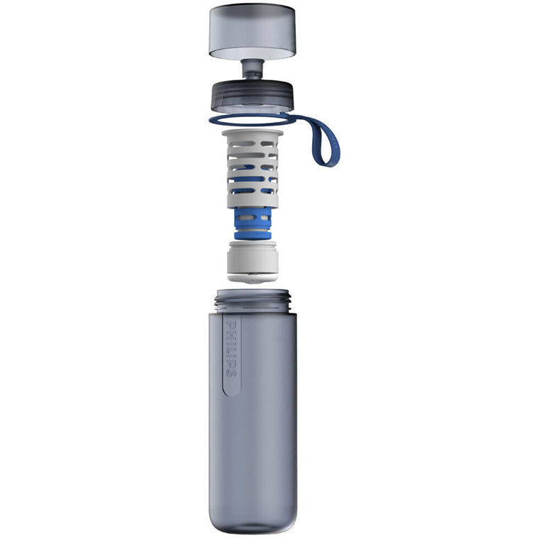 Philips AWP2712BLR GO ZERO ACTIVE HYDRATION BOTTLE WITH FITNESS FILTER 590ML BLUE
