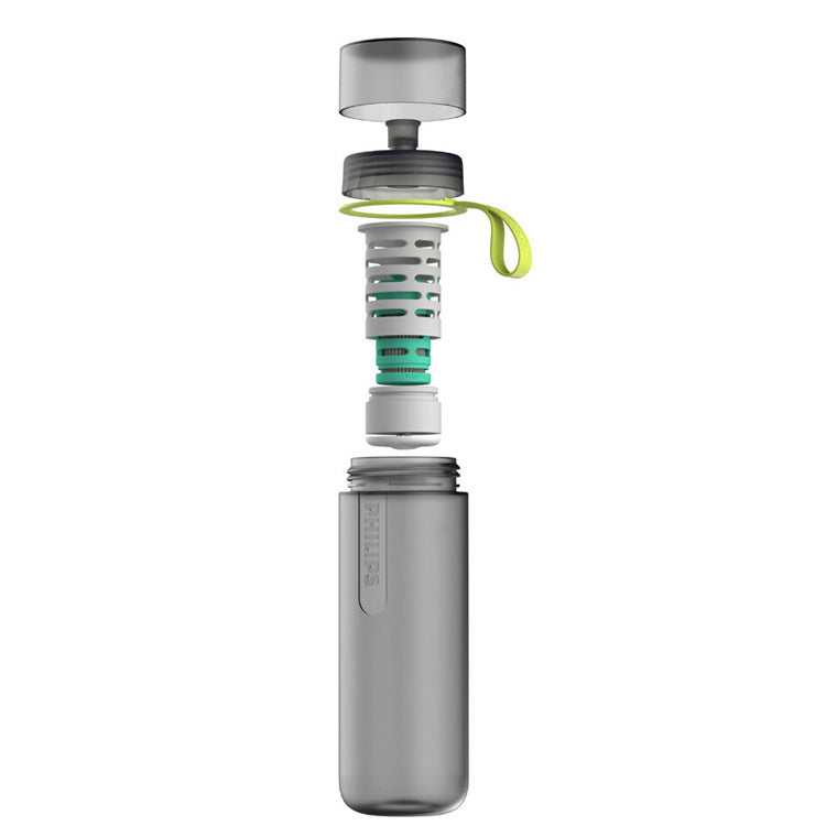 Philips AWP2722GRR Go Zero Active Hydration Bottle with Adventure Filter 590ML Grey