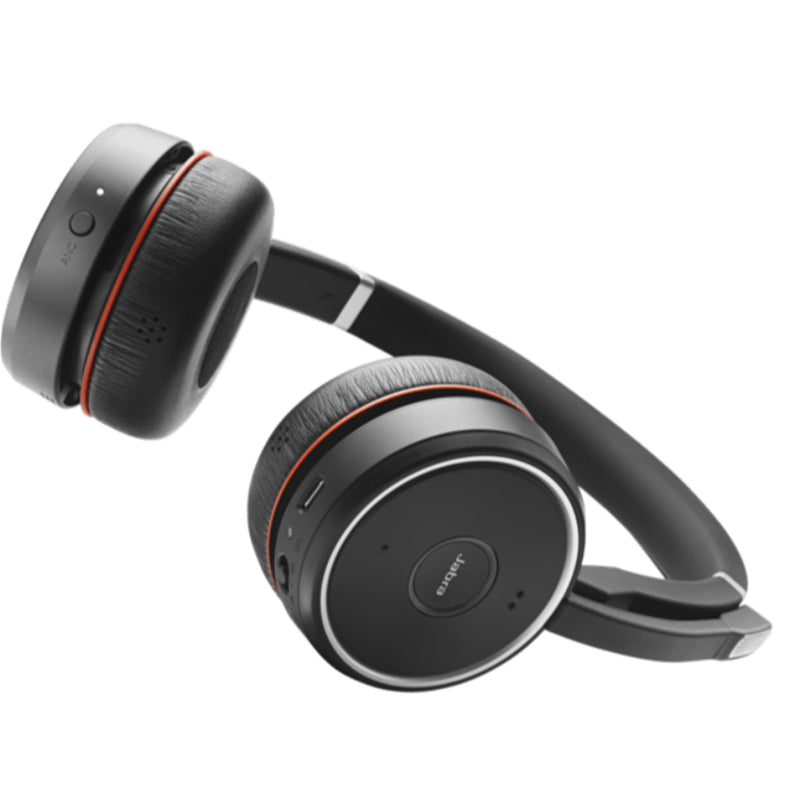 Jabra Evolve 75 SE Bluetooth On-Ear Active Noise Cancelling Headset with Charging Stand - UC Certified