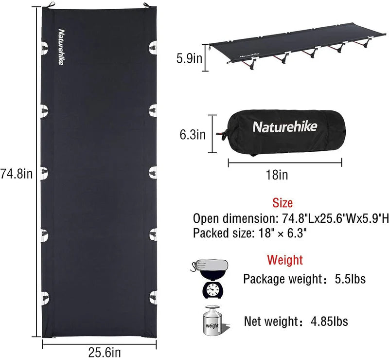 Naturehike Ultralight Folding Camping Cot Bed - Layaway AU