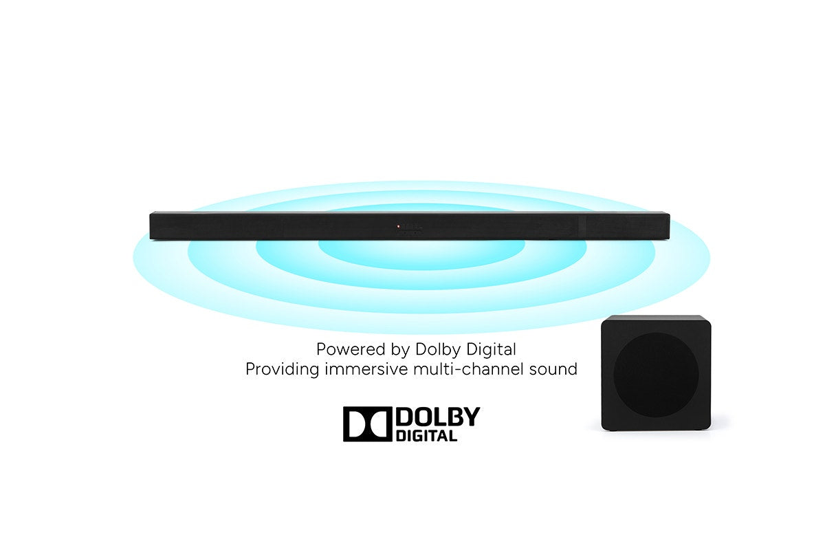 Kogan 2.1 Channel 225W Dolby Slim Soundbar with Wireless Subwoofer