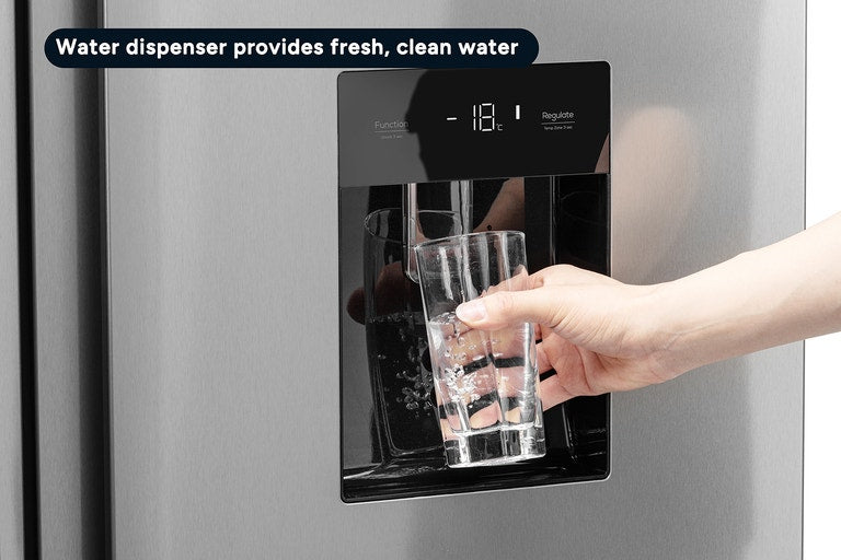Kogan 631L Side by Side Fridge with Water Dispenser (Stainless Steel)