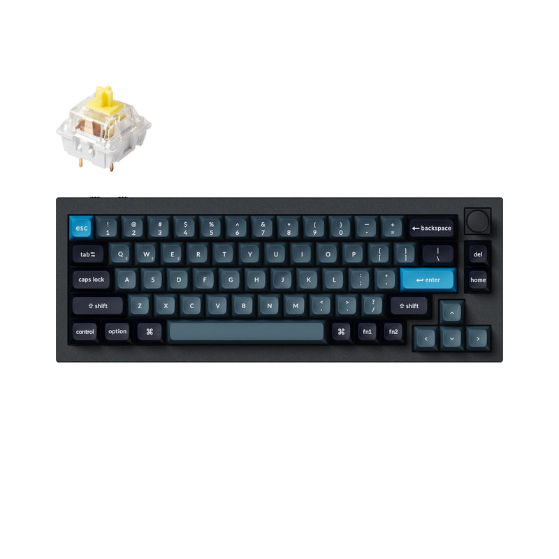 Keychron Wireless Keyboard Q2P-M4 65% 68 Key Carbon Black Knob Banana Switch RGB Hot-Swap