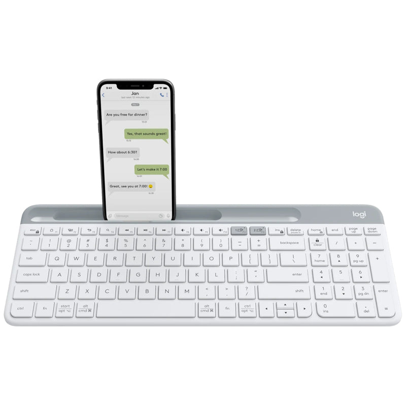Logitech K580 Slim Multi-Device Wireless Keyboard - White