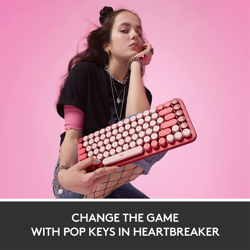 Logitech POP Keys Wireless Mechanical Keyboard with Customizable Emoji Keys