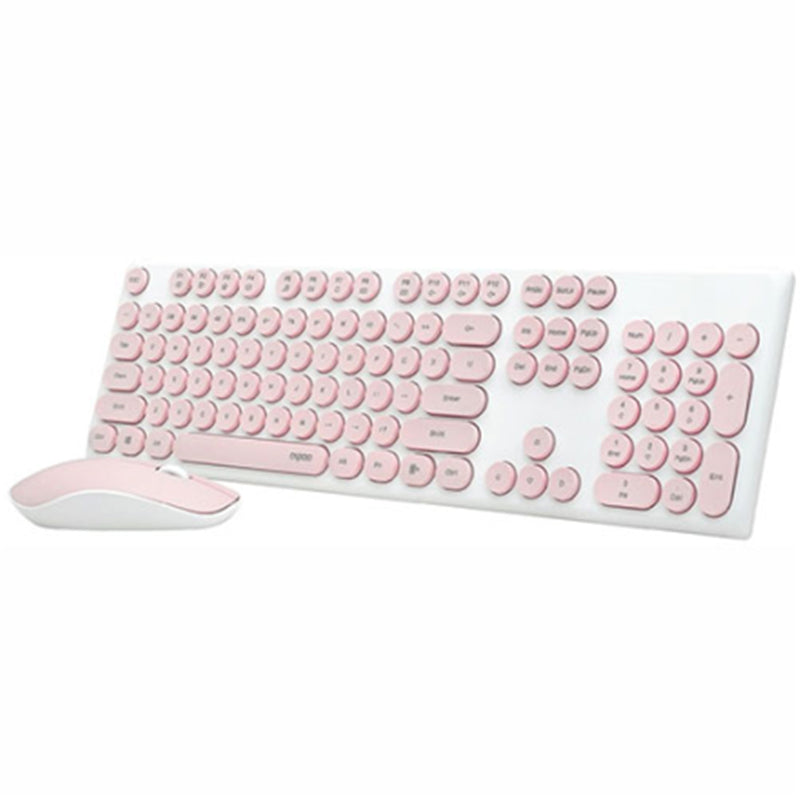 Rapoo RAPOO-X260-PK X260 Wireless Optical Mouse & Keyboard - Pink