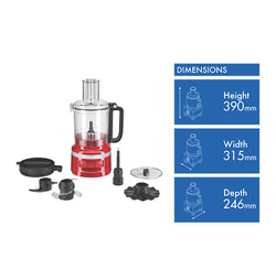 KitchenAid 9 Cup 1L Food Processor Empire Red