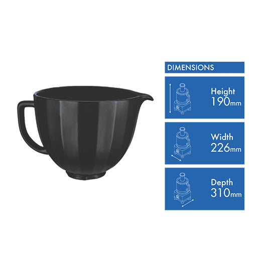 KitchenAid Ceramic Bowl for Stand Mixer Black Shell