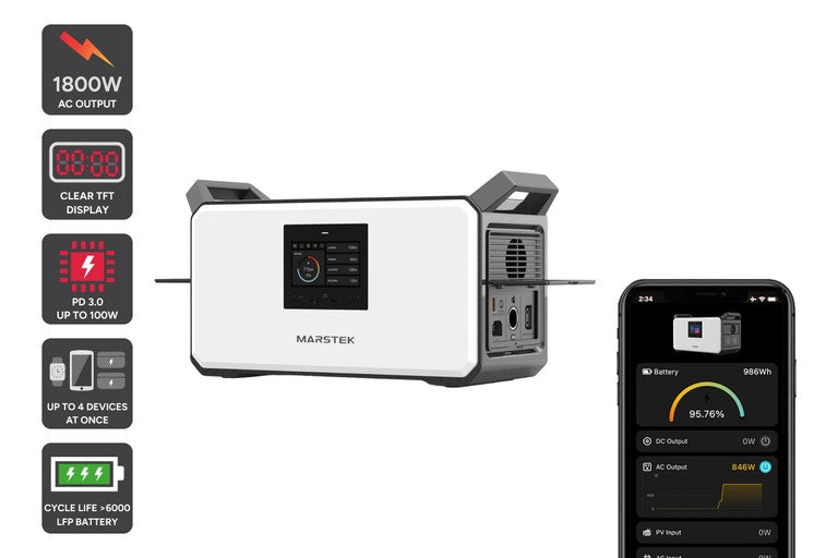 Marstek 1.03 kWh 1800W Portable Power Station