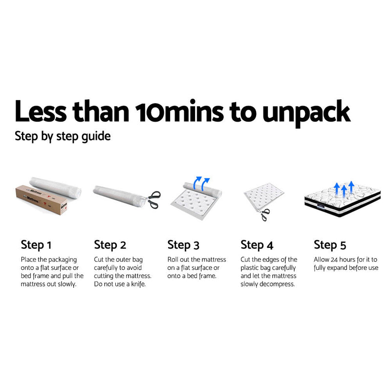 Eleya 34cm Thick Euro Top Cool Gel Pocket Spring Mattress - Double