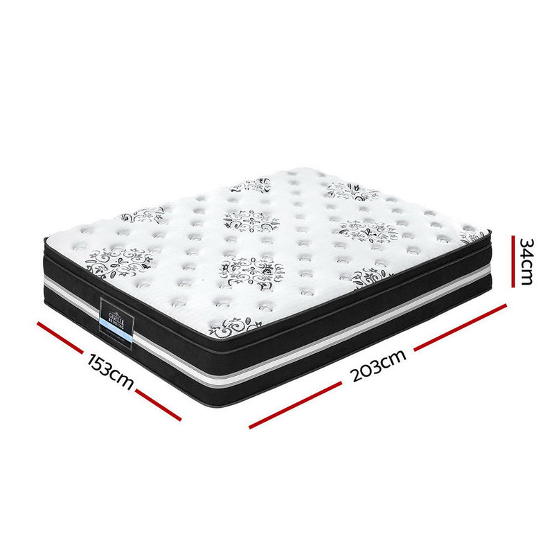 Eleya 34cm Thick Euro Top Cool Gel Pocket Spring Mattress - Queen